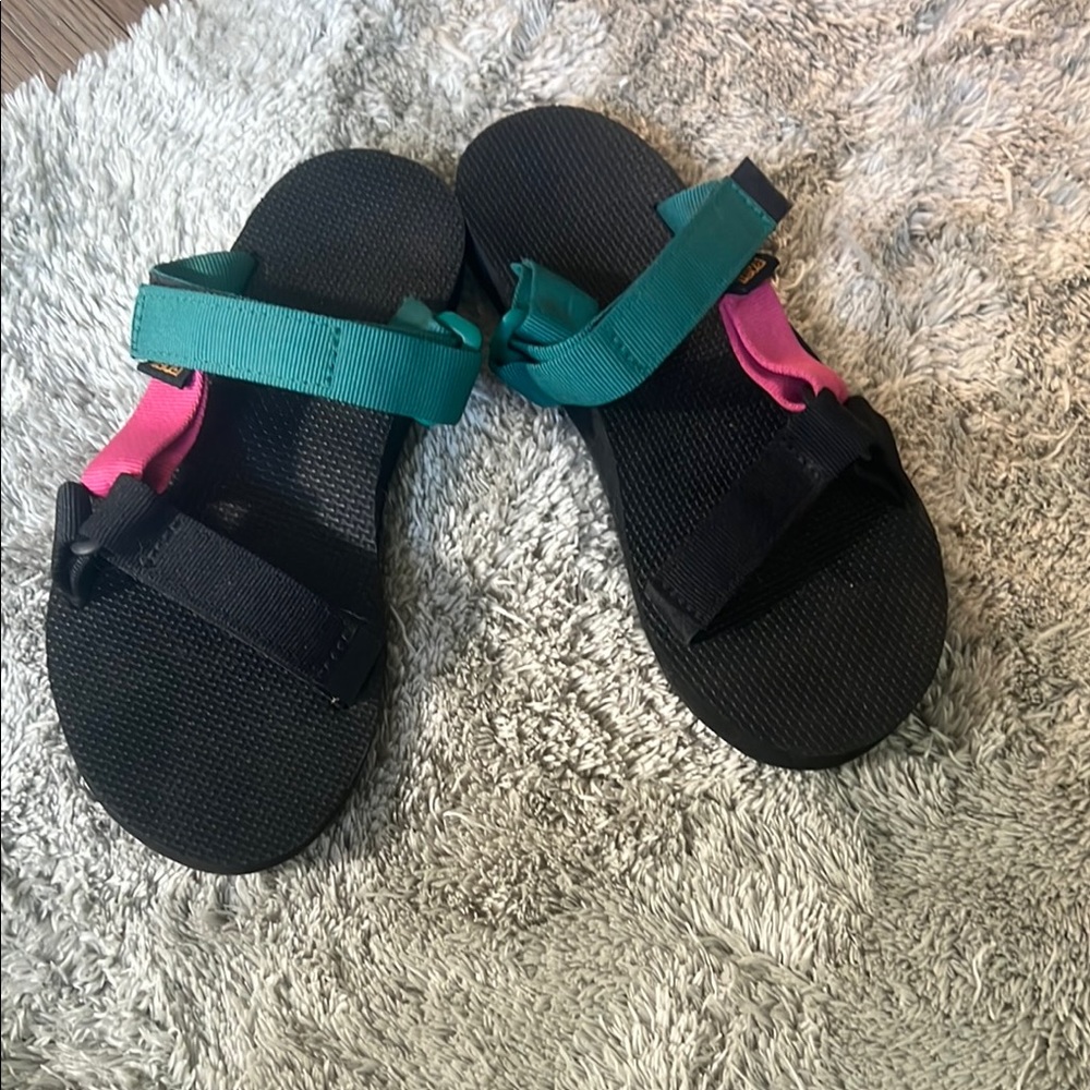 Teva Black and Teal Sandals